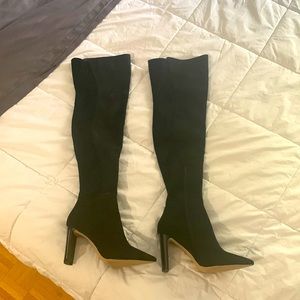 Beautiful black suede high knee boots size 7.5